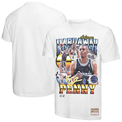 Men's Mitchell & Ness Penny Hardaway White Orlando Magic Hardwood Classics Commemorative Player Collage T-Shirt