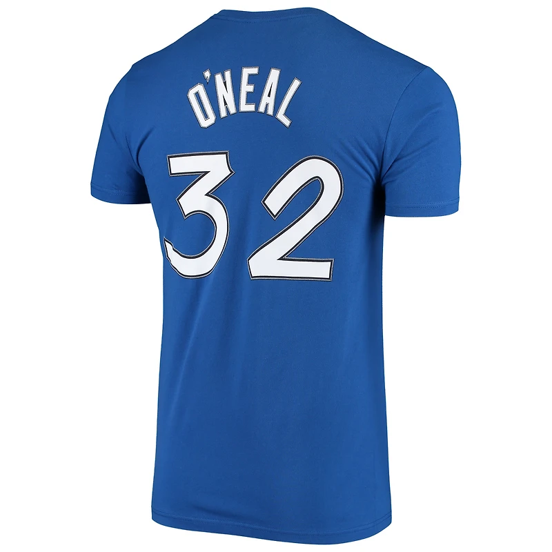 Men's Mitchell & Ness Shaquille O'Neal Blue Orlando Magic Hardwood Classics Stitch Name Number T-Shirt
