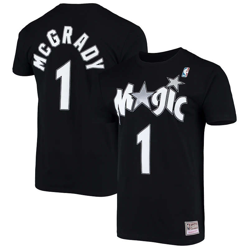 T-shirt noir avec nom et numéro de point Mitchell & Ness Tracy McGrady Orlando Magic Hardwood Classics pour hommes