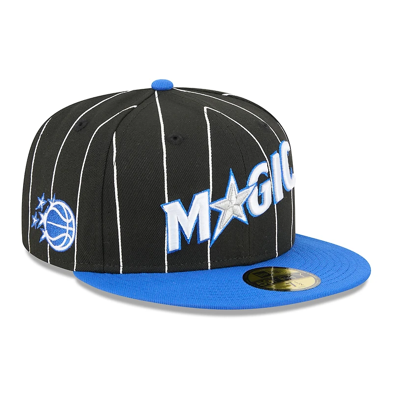 Men's New Era Black/Blue Orlando Magic Jersey Hook Statement Edition 59FIFTY Fitted Hat