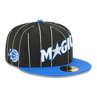 Men's New Era Black/Blue Orlando Magic Jersey Hook Statement Edition 59FIFTY Fitted Hat