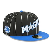 Men's New Era Black/Blue Orlando Magic Jersey Hook Statement Edition 59FIFTY Fitted Hat