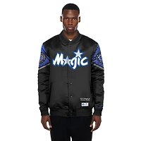 Veste satinée à boutons-pression New Era noire Orlando Magic 2025/26 City Edition pour homme