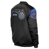 Veste satinée à boutons-pression New Era noire Orlando Magic 2025/26 City Edition pour homme