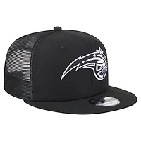Men's New Era Black Orlando Magic 9FIFTY Snapback Trucker Hat