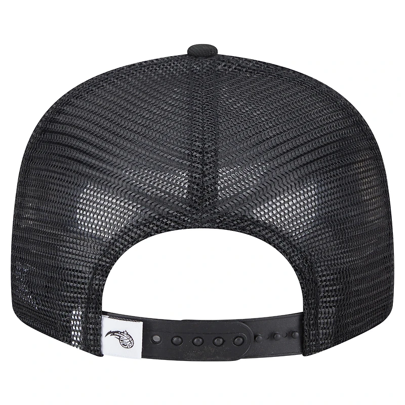 Men's New Era Black Orlando Magic 9FIFTY Snapback Trucker Hat