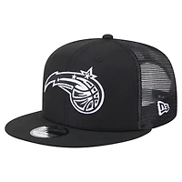 Men's New Era Black Orlando Magic 9FIFTY Snapback Trucker Hat