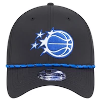 Casquette New Era Orlando Magic Featherweight Poly Rope Flex 39Thirty noire pour homme