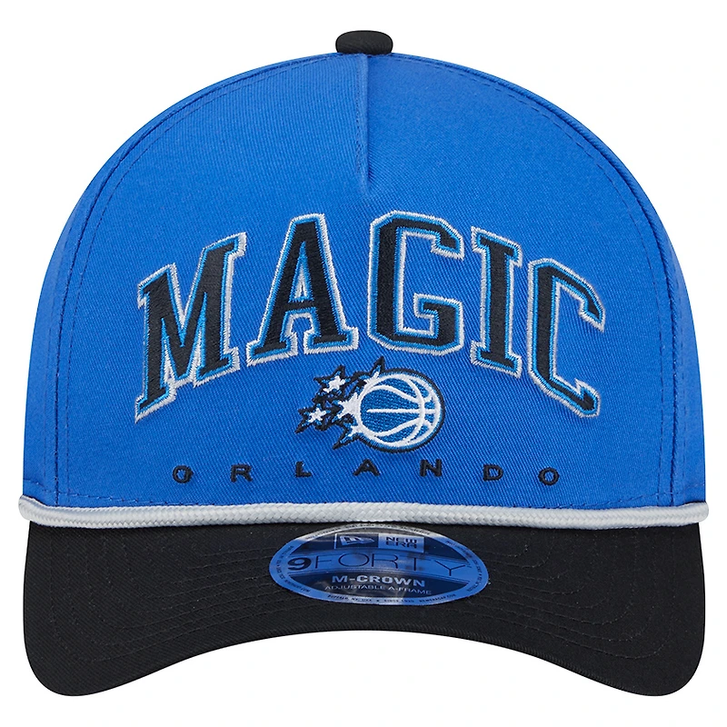 Men's New Era  Blue Orlando Magic Bold Arch 9FORTY A-Frame M-Crown Adjustable Hat