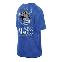 Men's New Era Blue Orlando Magic Old School Sport Enzyme Wash Oversized T-Shirt