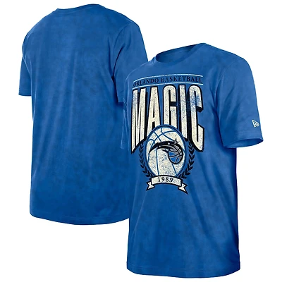 T-shirt New Era bleu Orlando Magic Throwback Vintage Boxy Mineral Wash pour homme