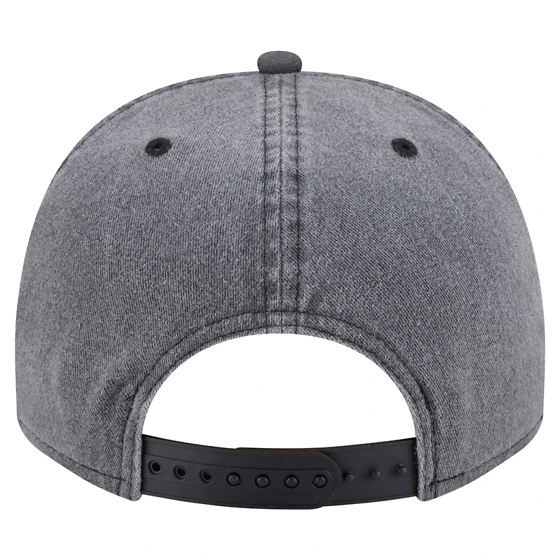 Men's New Era  Charcoal Orlando Magic Throwback Washed Pre-Curved 9FIFTY Snapback Hat