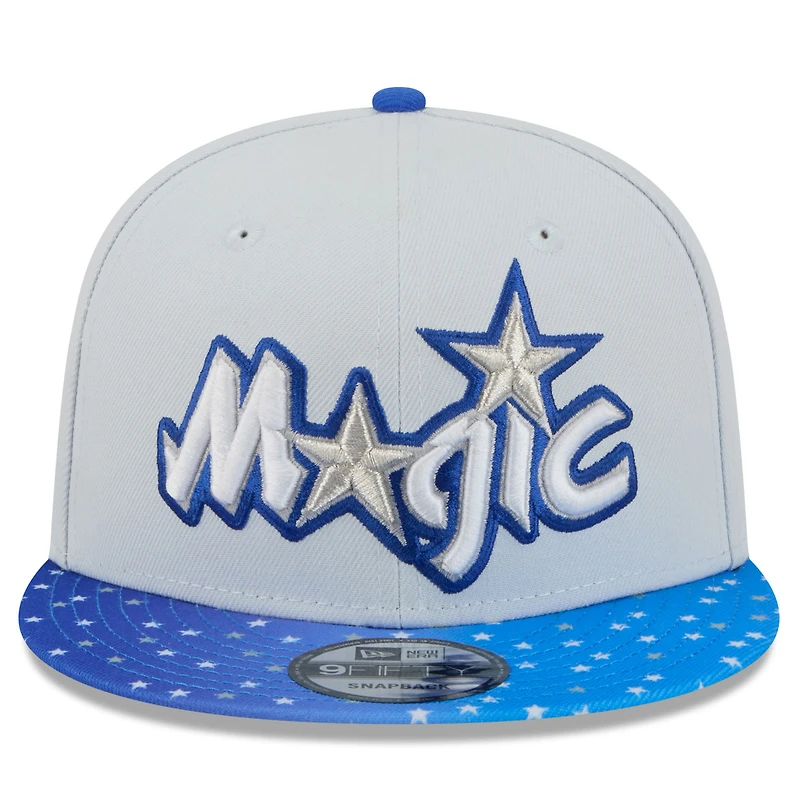 Casquette snapback New Era 9FIFTY City Edition Orlando Magic 2025/26 pour homme, grise et bleue
