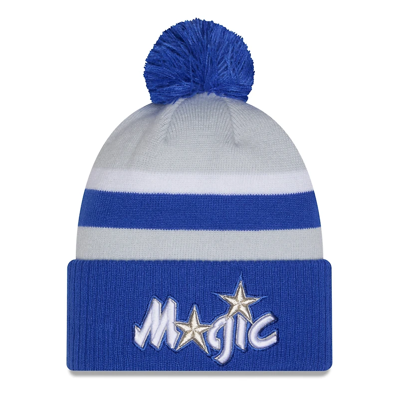 Men's New Era Gray/Blue Orlando Magic 2025/26 City Edition Cuffed Knit Hat with Pom