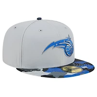 Men's New Era Gray Orlando Magic Active Color Camo Visor 59FIFTY Fitted Hat