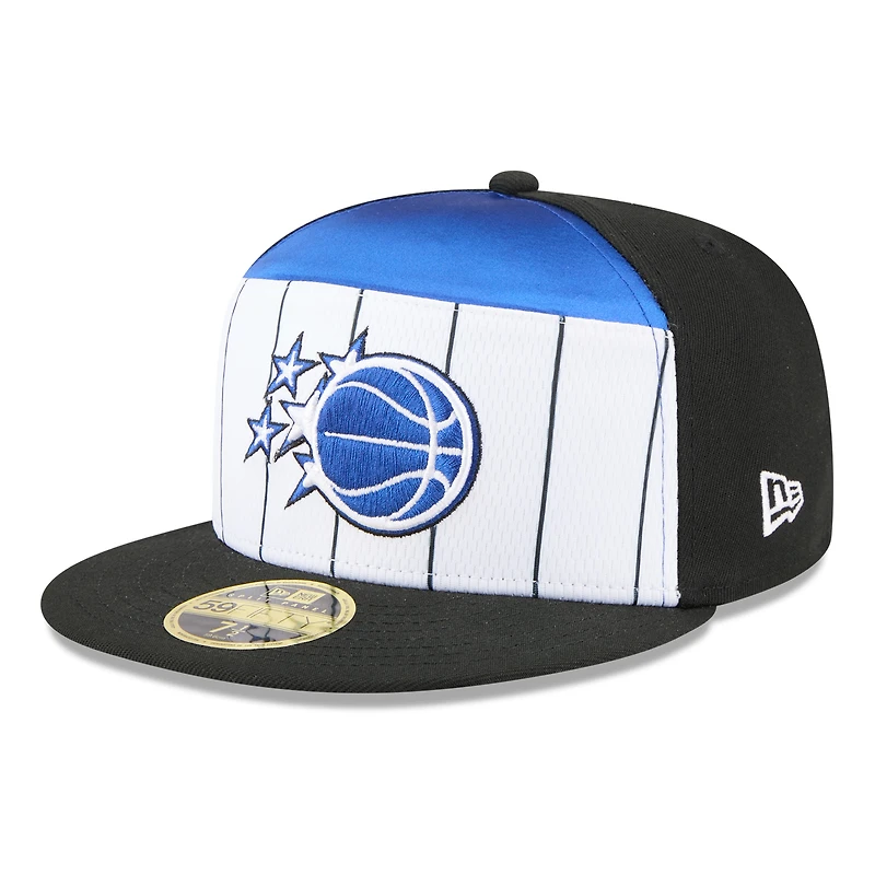 Men's New Era  White/Black Orlando Magic 2025 NBA Tip Off Split Panel 59FIFTY Fitted Hat