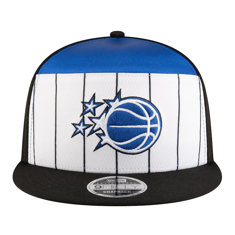 Men's New Era White/Black Orlando Magic 2025 NBA Tip Off Split Panel 9FIFTY Snapback Hat
