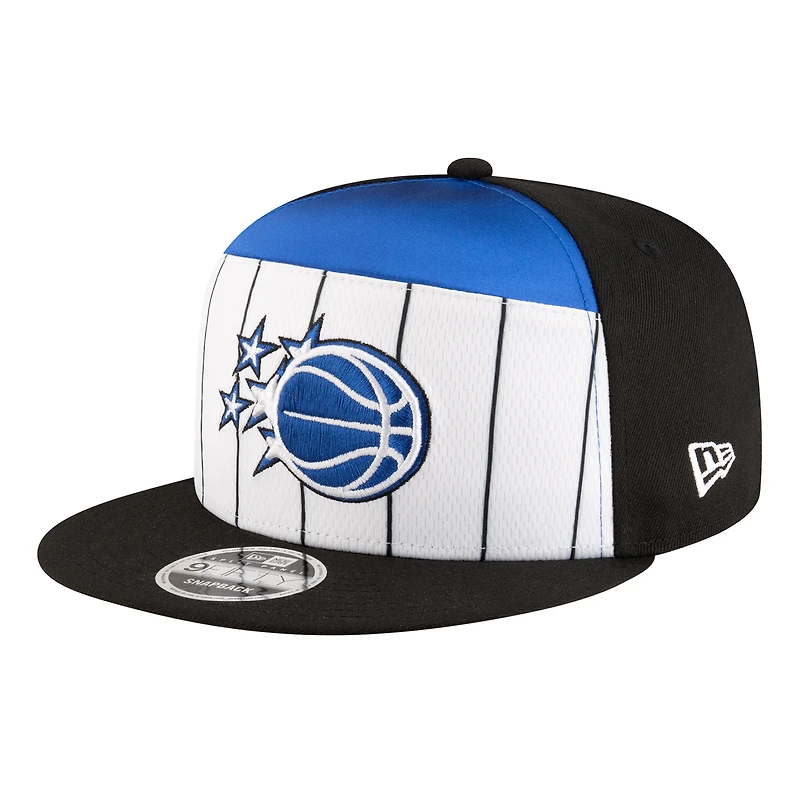 Men's New Era White/Black Orlando Magic 2025 NBA Tip Off Split Panel 9FIFTY Snapback Hat