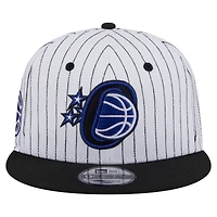 Casquette snapback 9FIFTY blanche à rayures fines Orlando Magic Deceptor de New Era pour homme
