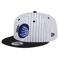 Casquette snapback 9FIFTY blanche à rayures fines Orlando Magic Deceptor de New Era pour homme