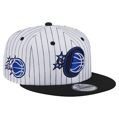 Casquette snapback 9FIFTY blanche à rayures fines Orlando Magic Deceptor de New Era pour homme