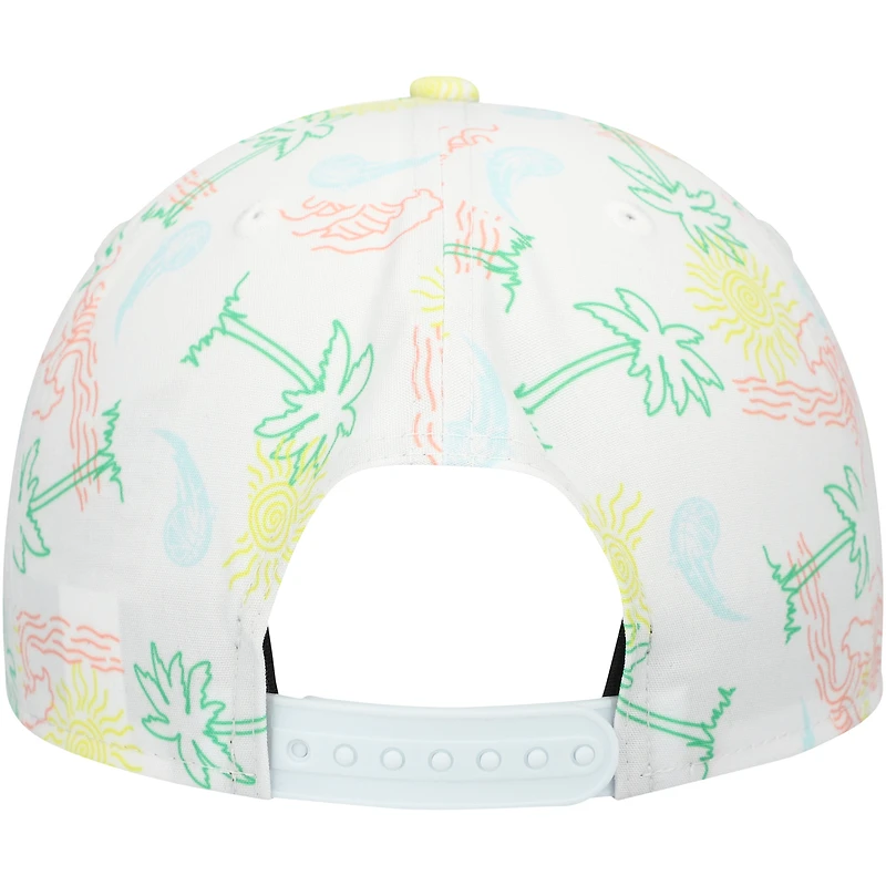 Casquette réglable de golfeur Orlando Magic Palm Trees and Waves New Era blanche pour hommes
