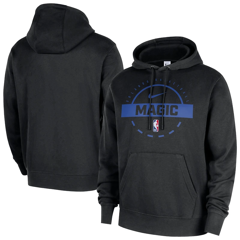Men's Nike Black Orlando Magic 2025/26 Authentic Practice Club Pullover Hoodie