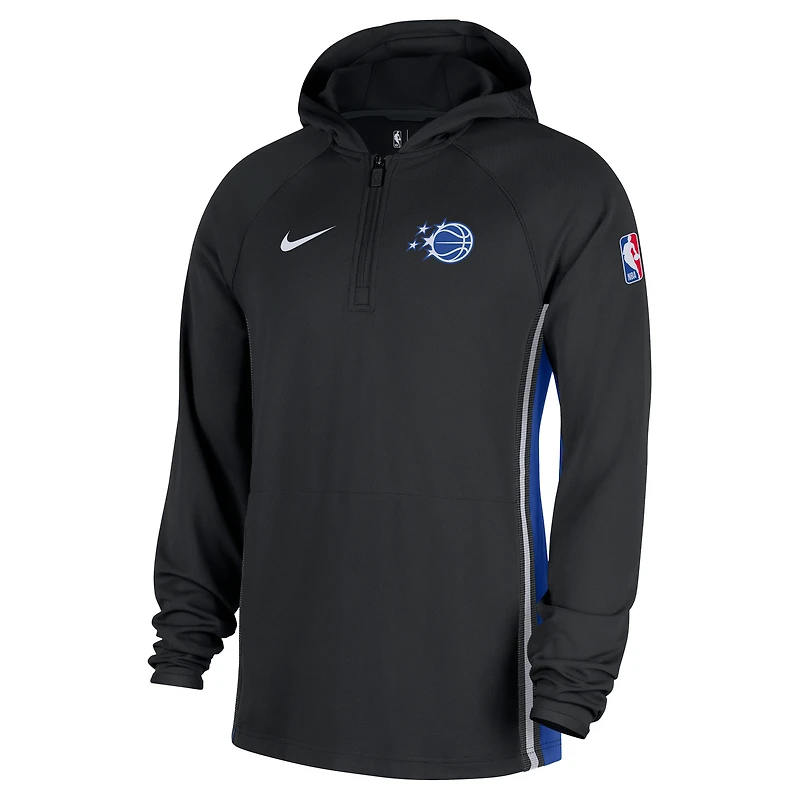 Men's Nike  Black Orlando Magic Authentic On Court Zone Quarter-Zip Dri-FIT Hoodie Jacket