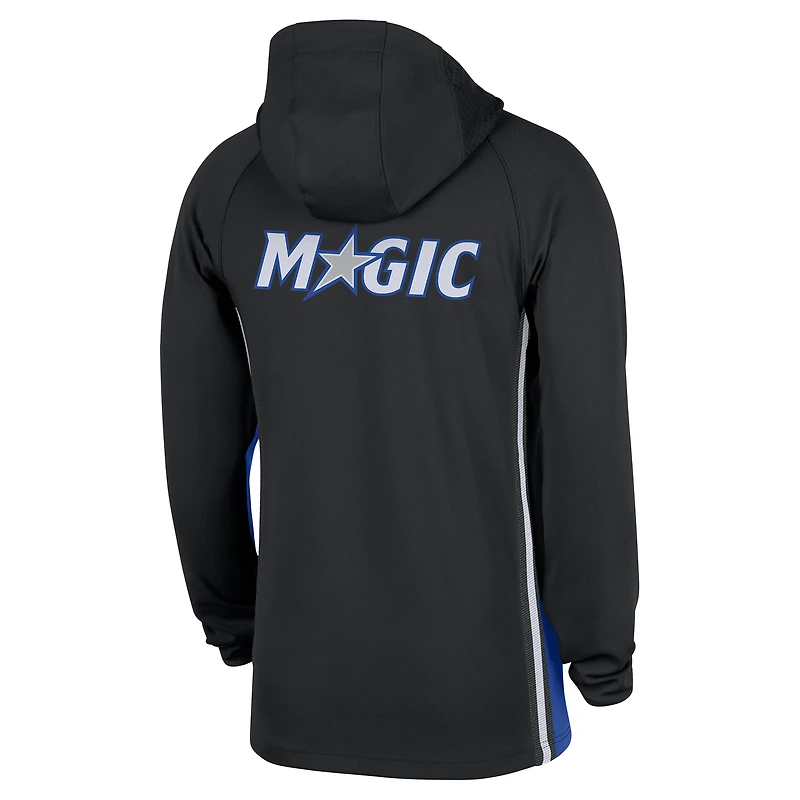 Men's Nike  Black Orlando Magic Authentic On Court Zone Quarter-Zip Dri-FIT Hoodie Jacket