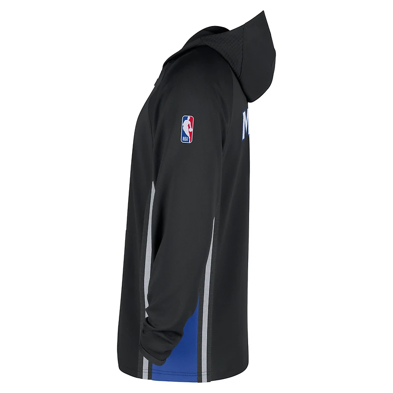 Men's Nike  Black Orlando Magic Authentic On Court Zone Quarter-Zip Dri-FIT Hoodie Jacket