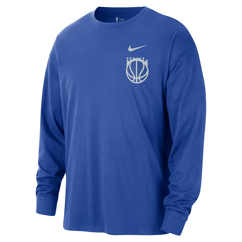 Men's Nike Blue Orlando Magic 2025/26 City Edition Remix Essential Logo Long Sleeve T-Shirt
