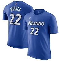 T-shirt Nike Franz Wagner bleu pour homme avec nom et numéro Orlando Magic Icon Edition