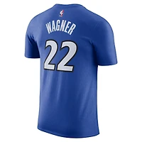 T-shirt Nike Franz Wagner bleu pour homme avec nom et numéro Orlando Magic Icon Edition