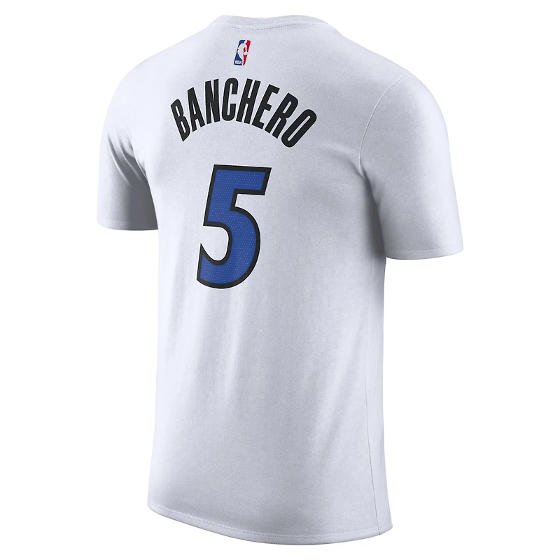 T-shirt Nike Paolo Banchero pour homme, édition Association, nom et numéro, blanc, Orlando Magic