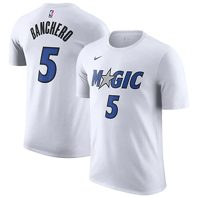 T-shirt Nike Paolo Banchero pour homme, édition Association, nom et numéro, blanc, Orlando Magic