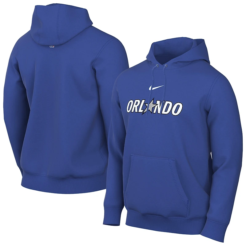 Sweat à capuche Nike Royal Orlando Magic Sportswear Essential Wordmark Club pour homme