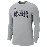 Men's Nike Silver Orlando Magic 2024/25 City Edition Essential Logo Long Sleeve T-Shirt