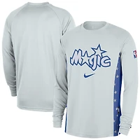 Men's Nike  Silver Orlando Magic 2025/26 City Edition Authentic Pregame Dri-FIT Long Sleeve Shooting T-Shirt