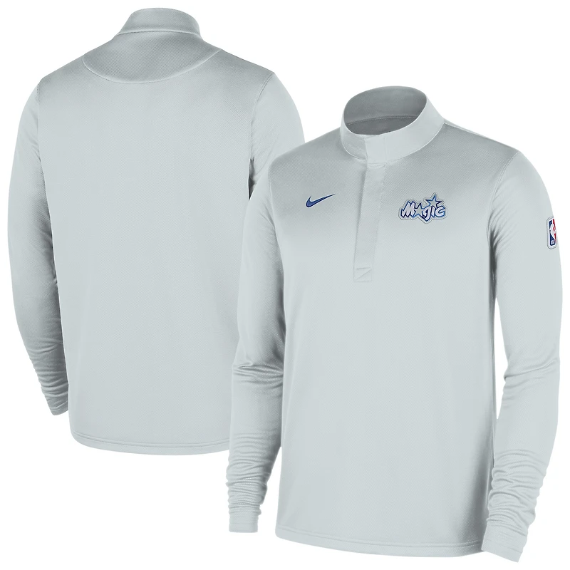 Men's Nike  Silver Orlando Magic 2025/26 City Edition Remix Authentic Coaches Dri-FIT Half-Zip Top
