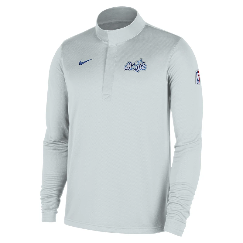 Men's Nike  Silver Orlando Magic 2025/26 City Edition Remix Authentic Coaches Dri-FIT Half-Zip Top