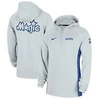 Veste à capuche Nike Silver Orlando Magic 2025/26 City Edition Remix Authentic On-Court fermeture éclair quart de tour Dri-FIT pour homme
