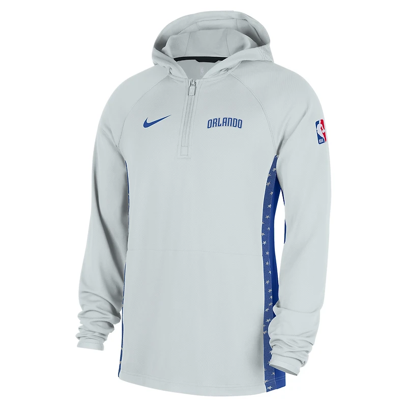 Men's Nike  Silver Orlando Magic 2025/26 City Edition Remix Authentic On-Court Quarter-Zip Dri-FIT Hooded Jacket