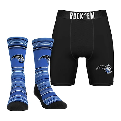 Men's Rock Em Socks Orlando Magic Primary Crew & Boxer Briefs Combo Pack