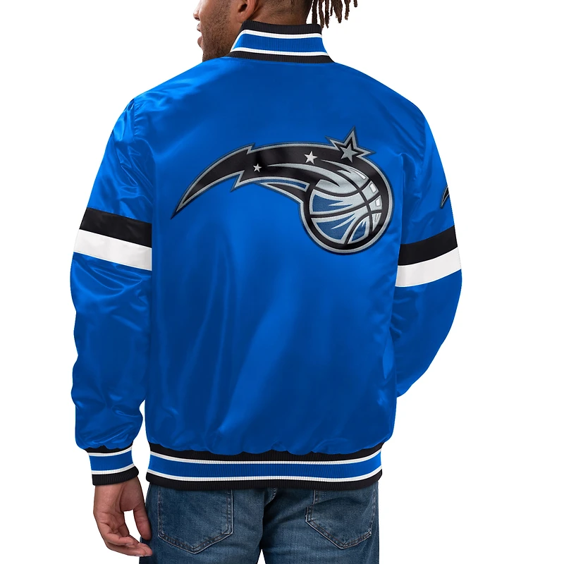 Men's Starter Blue Orlando Magic Home Game Satin Full-Snap Varsity Jacket