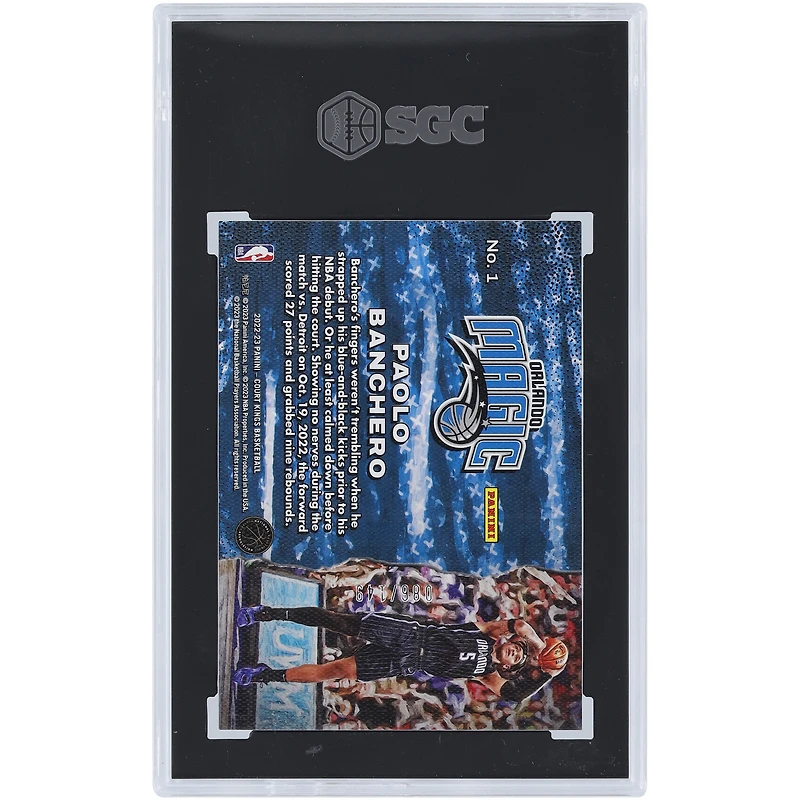 Paolo Banchero Orlando Magic 2022-23 Panini Court Kings First Steps #1 #86/149 SGC Authenticated 9.5 Rookie Card
