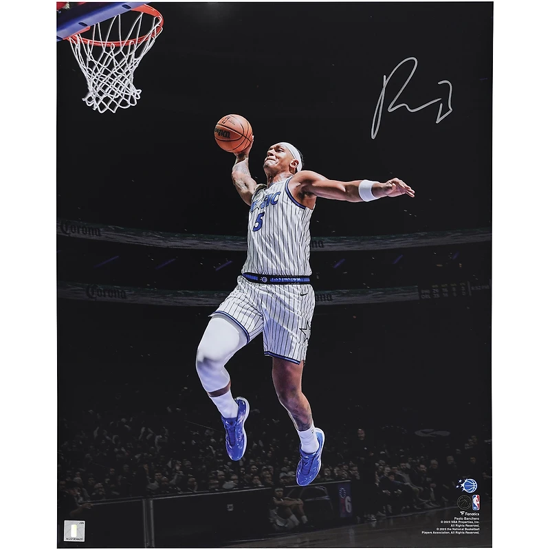 Photo dédicacée de Paolo Banchero (Orlando Magic) - Dunk contre les 76ers (40,6 x 50,8 cm)