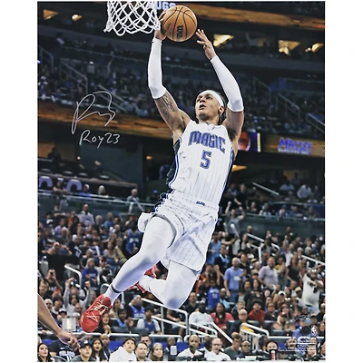 Photographie autographiée de 16" x 20" de Paolo Banchero Orlando Magic en blanc avec l'inscription "ROY 23"