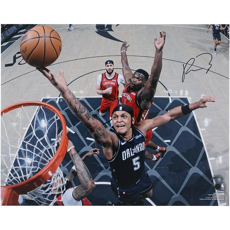 Paolo Banchero Orlando Magic Autographed 16" x 20" Layup vs. Zion Williamson Photograph