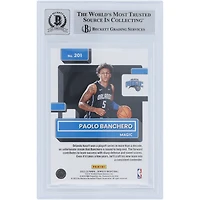 Carte de recrue authentifiée 10 de Beckett Fanatics 2022-23 autographiée par Paolo Banchero Orlando Magic, classée Rookie #201 par Panini Donruss