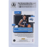 Carte de recrue 9/10 authentifiée Beckett Fanatics Witnessed 2022-23 Panini Donruss Rookie #201 de Paolo Banchero Orlando Magic